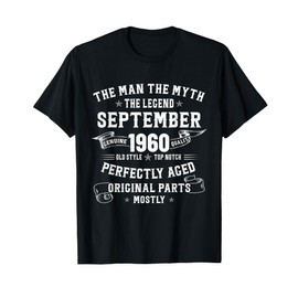 65 Year Old Birthday Gifts For Men September 1960 65th Bday T-Shirt
