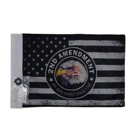 Hot Rides Durable Motorcycle Flag 2nd Amendment #2 My Gun Permit 6 x 9 Inch