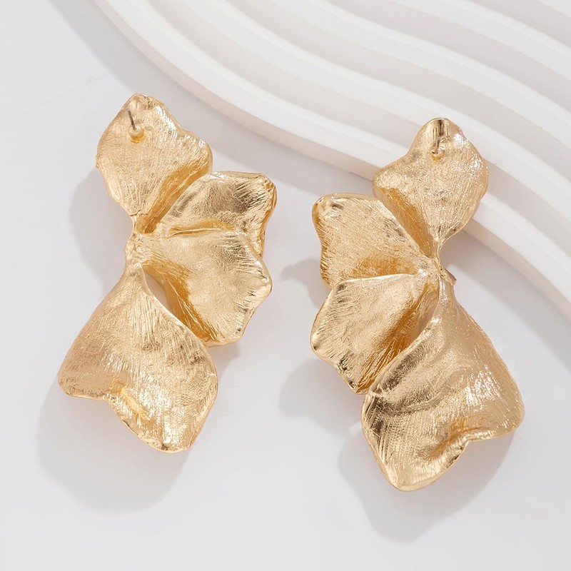 ALRNBY Flower Earrings for Women Gold Dangle Earrings Silver Metal