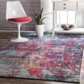 nuLOOM Reva Abstract Area Rug, 5' Round, Multi