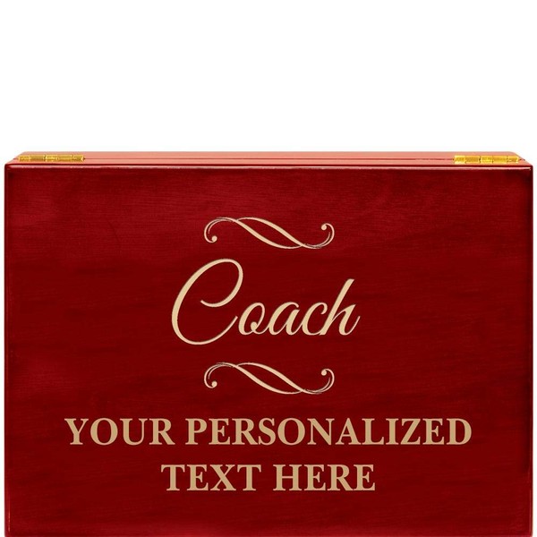 Crown Awards Coach Rosewood Humidor Gift, Customize with Your Own