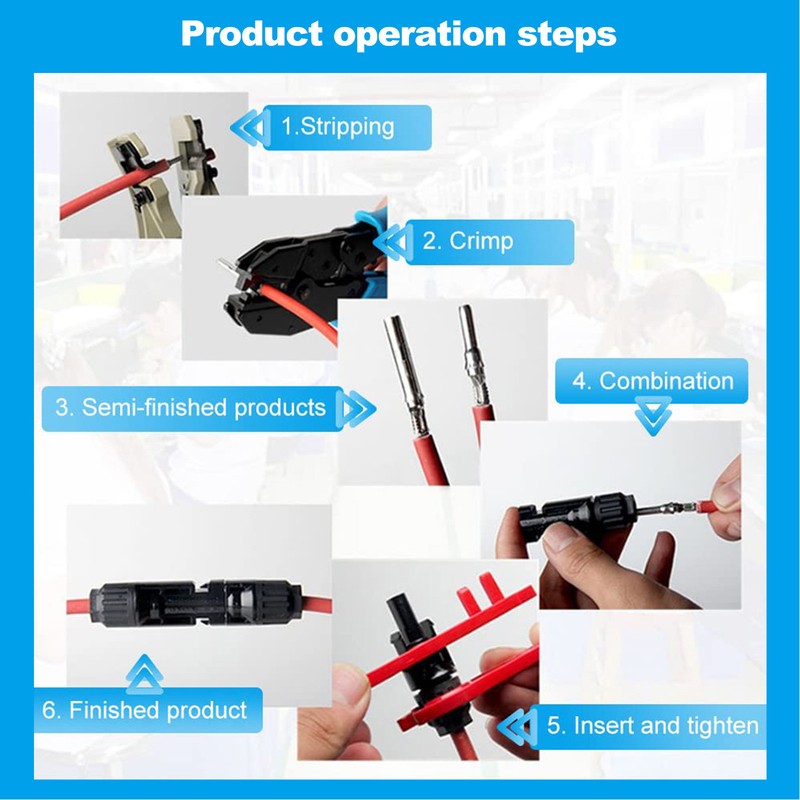 1 Pair 12AWG Solar Panel Wire with Connector Solar Adapter