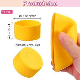 PATIKIL Silikon-Kofferraum, 4 Stück, untere Hülsen, rutschfeste Schutzhülle für Wasserflasche, Auto, Reisebecher, Gelb