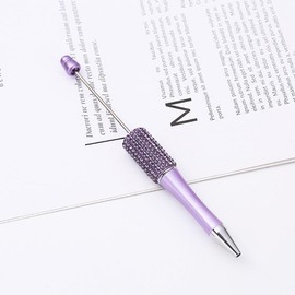 7 Pens Rhinestone Beadable Pens WHOLESALE BULK Beaded Ballpoint Pen 1.0mm Medium Suitable for DIY with Beads and Focals Ships from California:_63 Matte Purple 1E_7 PCS