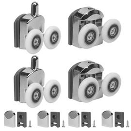 4 stück 25mm glastürrolle,duschtürrollen,duschkabine rollen,türrollen 2 oberrolle und 2 unterrolle,für glas dusch schiebetüren pulleys läufer bad roller ersatz schiebetür