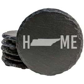Tennessee Home Coasters - Round Slate - set of 4