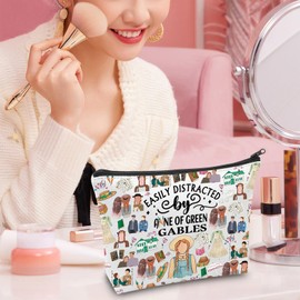 AKTAP Anne Movie Gift Easily Distracted by Anne Green Gables Makeup Bag Anne Book Literary Gifts for Reader Bookworm Bookish (Anne MB)