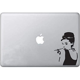LA DECAL Audrey Hepburn icon Decal on car Truck SUV Laptop Vinyl Decal Sticker Black 6 inches