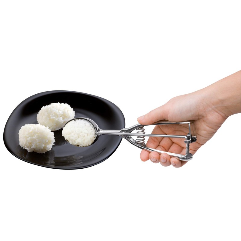 Silit Eisportionierer Edelstahl 22,5 cm, Eislöffel mit Auswerfer, Portionierer für