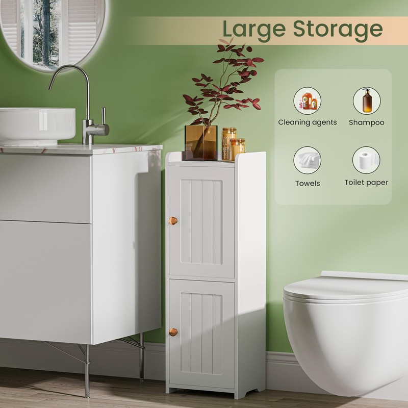 Snughome Bathroom Storage Cabinet, Small Bathroom Cabinet with 2 Doors