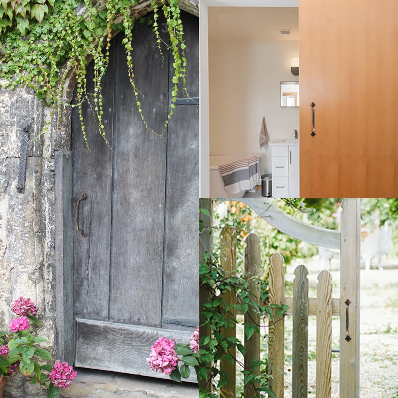 Ouvin 6 Pack Barn Door Pull Handle Hardware for Wooden