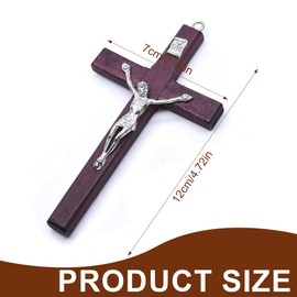Reccisokz 2 Stück Jesus kreuz Vintage hölzerne Wandkreuz Jesus Figur Kreuz Anhänger christliche Gebet Memorial Dekoration Geschenk, hölzerne Wand Kreuz Kruzifix mit Jesus Christus Figur auf Kreuz