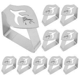GZSYWZ Table Cloth Clips 10Pcs Table Cloth Holder Thick Table Cover Clips Stainless Steel Table Clips Picnic Table Clips for Party Wedding Camping Picnic Decoration Leaf Shape Silver Colour Brushed