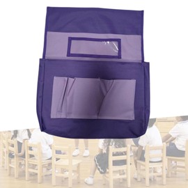 IEUDNS Chair Pockets Chairback Chair Bag with Name Tags Pockets Back of Chair Organizer, Purple Chair Organizer with Name Tags for Classrooms and Offices Kids