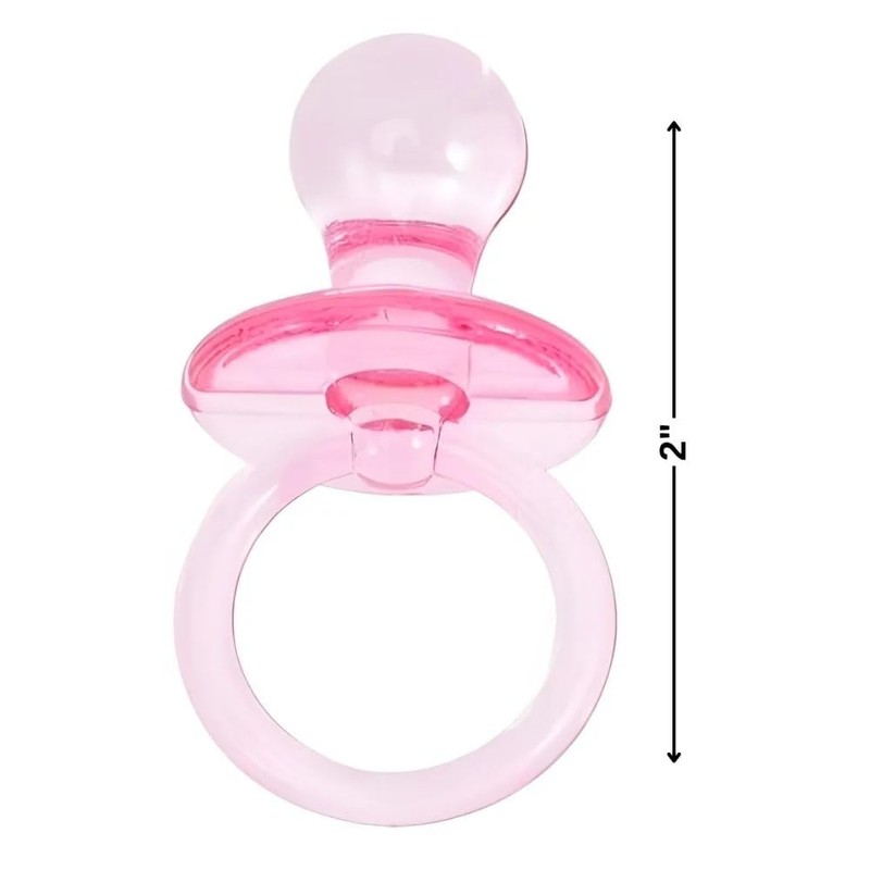 Pink Acrylic Crystal Pacifier Favors - 4 Pieces, 2'' -