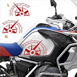 2 Stickers Compatible with Side Walls Tank Motorcycle R 1200 1250 GS Adventure LC (Red)