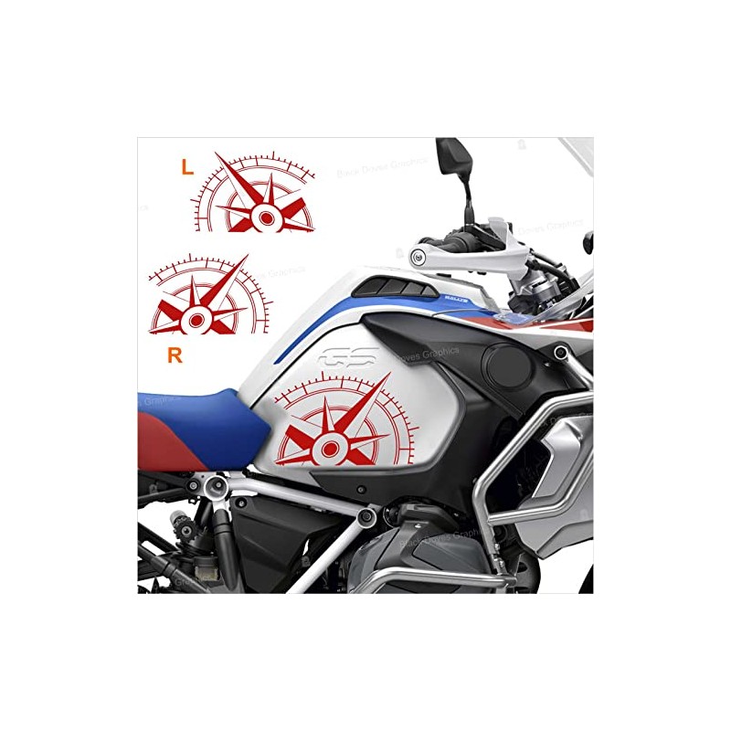 2 Stickers Compatible with Side Walls Tank Motorcycle R 1200