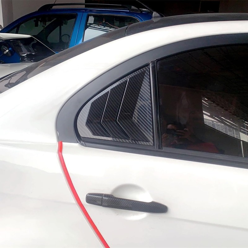 ZiWen 2X Sport Style Quarter Window Scoops Louvers for Mitsubishi