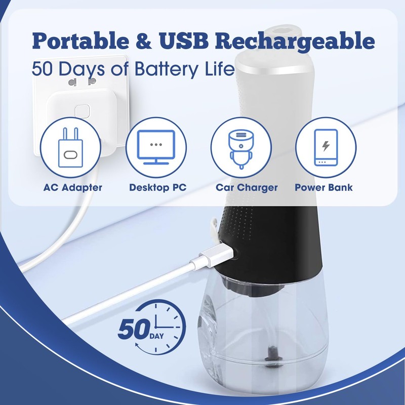 Water Flosser Cordless, 3 Modes 5 Tips, 300ml Tank