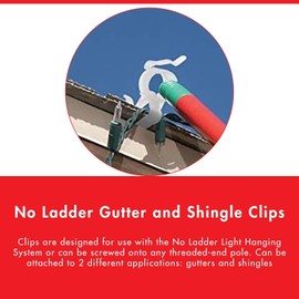 No Ladder 25 Count Clear Gutter and Shingle Clips by Dyno Seasonal Solutions - Each Box Decorates Up to 50'