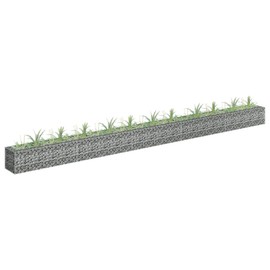 SXJEQOC Elevated Planter Raised Garden Beds Outdoor Planter Raised Beds Garden Boxes Outdoor Raised - Gabion Raised Bed Galvanized Steel 177.2"x11.8"x11.8" for Balcony Terrace Courtyard Garden