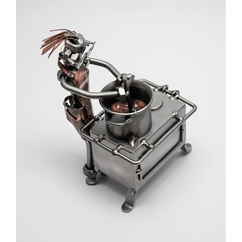 STEEMO Screw Man Chef Cooking Kitchen Gift Metal Art Decoration