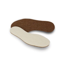 pedag Keep Warm Wool Insoles, Handmade in Germany, Sweat Wicking Top Layer, Insulating Cork Core, Felt Sole, Trim to Fit, Women, US 6 / EU 36