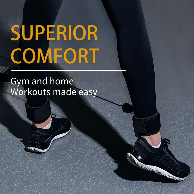 Foot Strap Cable Pull, Strength Training Foot Cuffs with 2