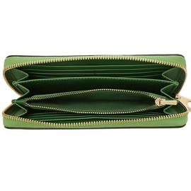 Coach fc4452 Women's Outlet Long Wallet, SIGNATURE LONG ZIP AROUND WALLET, Round Zipper, (22) IMMA1 Green