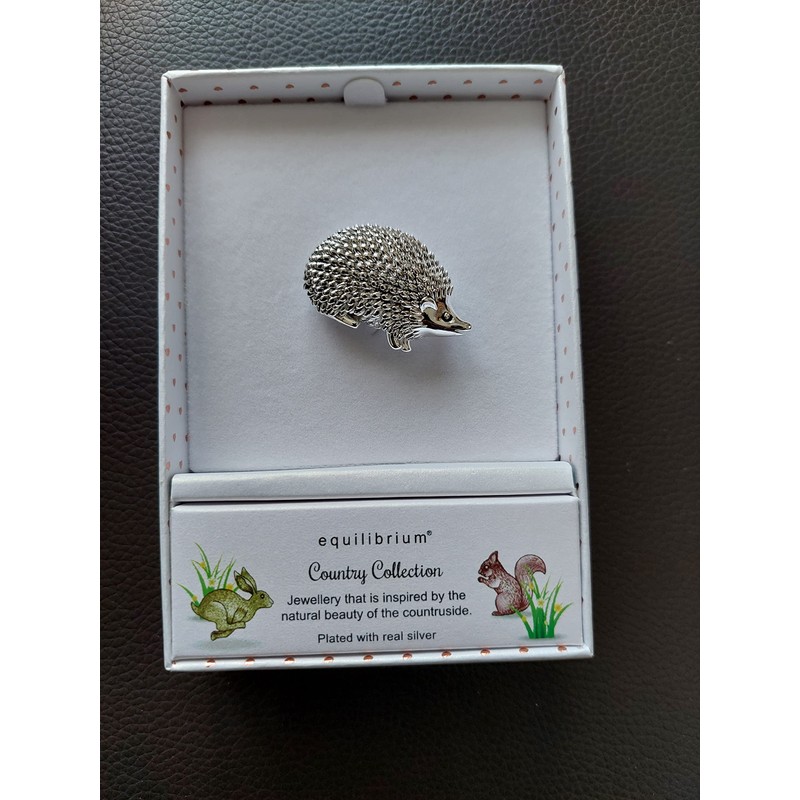 Equilibrium Silver Plated Country Hedgehog Brooch