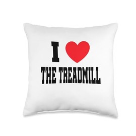 My Heart I Love The Treadmill Throw Pillow, 16x16, Multicolor