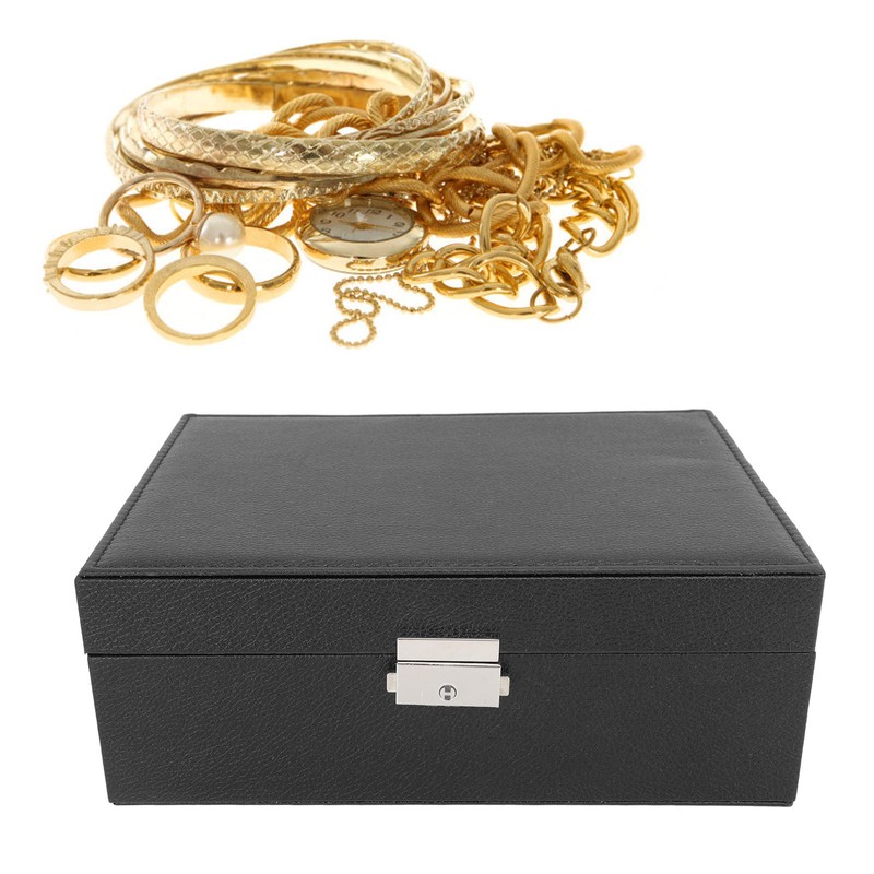 Double Layer Jewelry Box Soft PU Leather Jewelry Storage Organizer