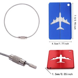 Pack of 5 Aluminium Luggage Tags, Metal Luggage Tags with Stainless Steel Cord, Luggage Tags with Address Tag, Luggage Tags for Luggage, Backpacks, Travel (5 Colours)