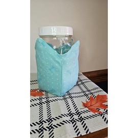 Sourdough Starter Jar Warmer Cozy | Jar Warmer Quart Pint Jar | Dough Jar Sweater | Canning Jar Cozy | Jar Cozy | Warm jar Cover (Teal Baking Words)