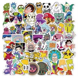 Unbranded 25pc Phychedlic Cartoon Stickers Graffiti Simpsons Mario  Water Resistant