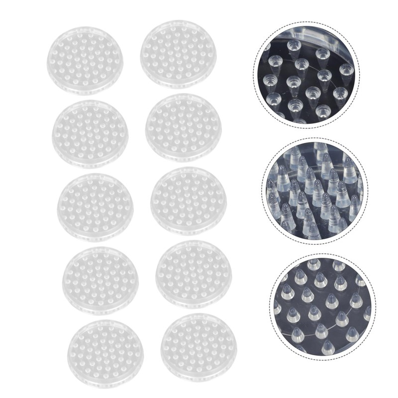 SHINEOFI 10pcs Transparent Slip Table Leg Protectors Round Non Skid