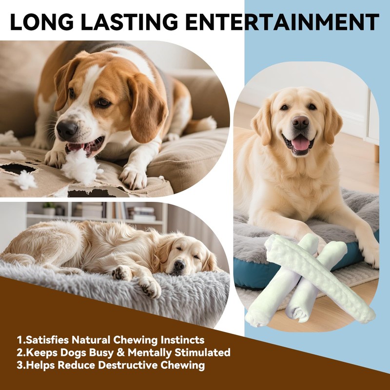 Tkacmoy Rawhide Rolls for Dogs, Long Lasting Beef Hide Chews-