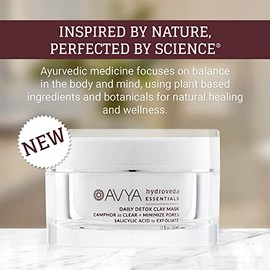 Avya Skincare AVYA Hydroveda Essentials - Mascarilla de arcilla para desintoxicación diaria (1.7 onzas) - Tratamiento ayurvédico avanzado de la piel, 