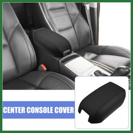 Motoforti Center Console Cover Lid for Volvo XC90 2004-2014 Armrest Cover Pad Replacement Faux Leather Black Long-Lasting