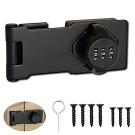 yotutun Hasp Lock Combination Lock Security Hasp Lockable Padlock with 3 Digit Code for Cupboard Door Drawer Black