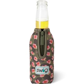 Swig Life Bottle Coolie, Standard 12oz Bottle Insulator Sleeve with Zipper, Neoprene Insulated Bottle Jacket Keeps Drinks Cold, Bottle Cooler in On the Prowl