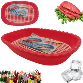 DAKE Food Defrosting Tray Plastic Quick Defrost Container Fuchsia