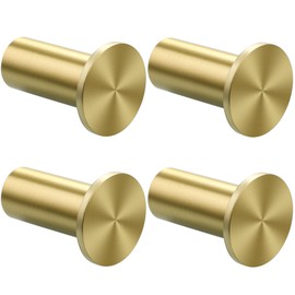 SAYAYO Coat Hooks Wall Coat Hooks Gold Hooks for Screwing Towel Hooks Stainless Steel Wall Hooks Pack of 4 Clothes Hooks for Bathroom, Kitchen, Bedroom