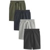 NEXT Basic Jersey Shorts - Pack of 4, Black/Navy Blue