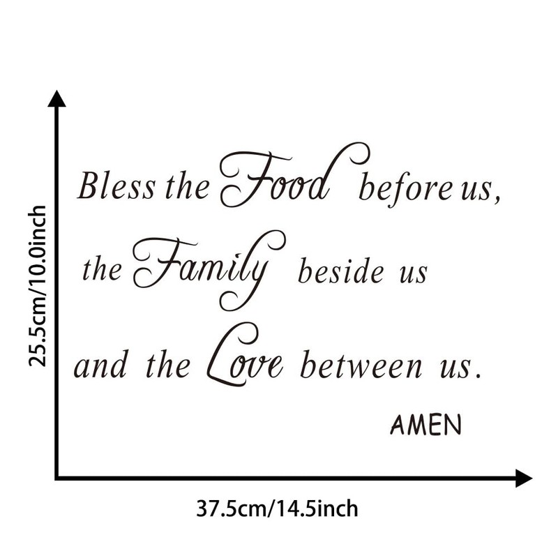 HOMSFOU Family God Home Decor Blessing Amen Quote Wall Decal