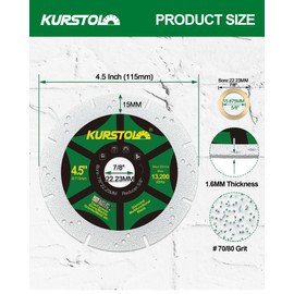 Diamond Blades 4-1/2 Inch 3pcs - KURSTOL Diamond Multi-Purpose Saw Blades Angle Grinder Cutting Disc for Marble, Granite, Tile, Ceramic, Porcelain, Metal, Stone