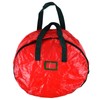 Christmas Wreath Storage Bag PE Woven Fabric Dustproof Round Red