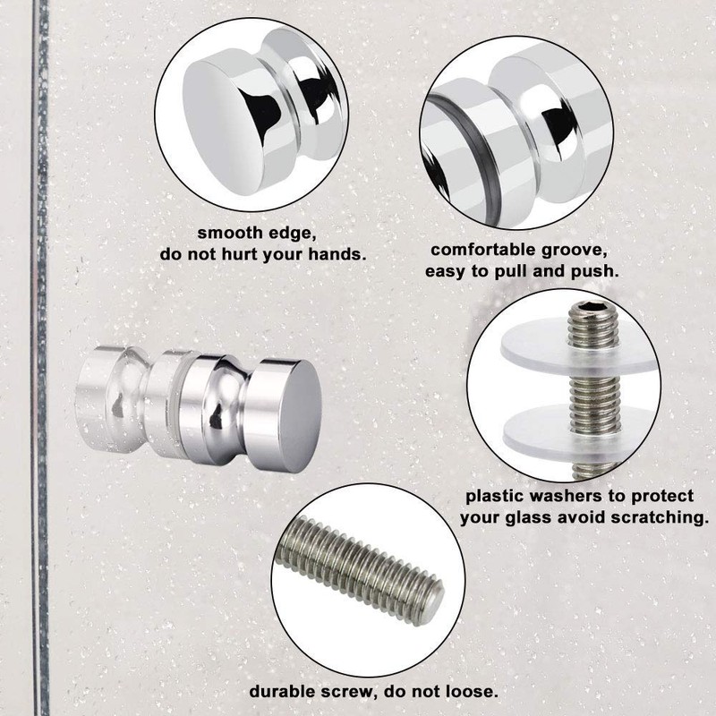 ZKSM 2 Set Shower Screen Handle Bathroom Door Handle Knob