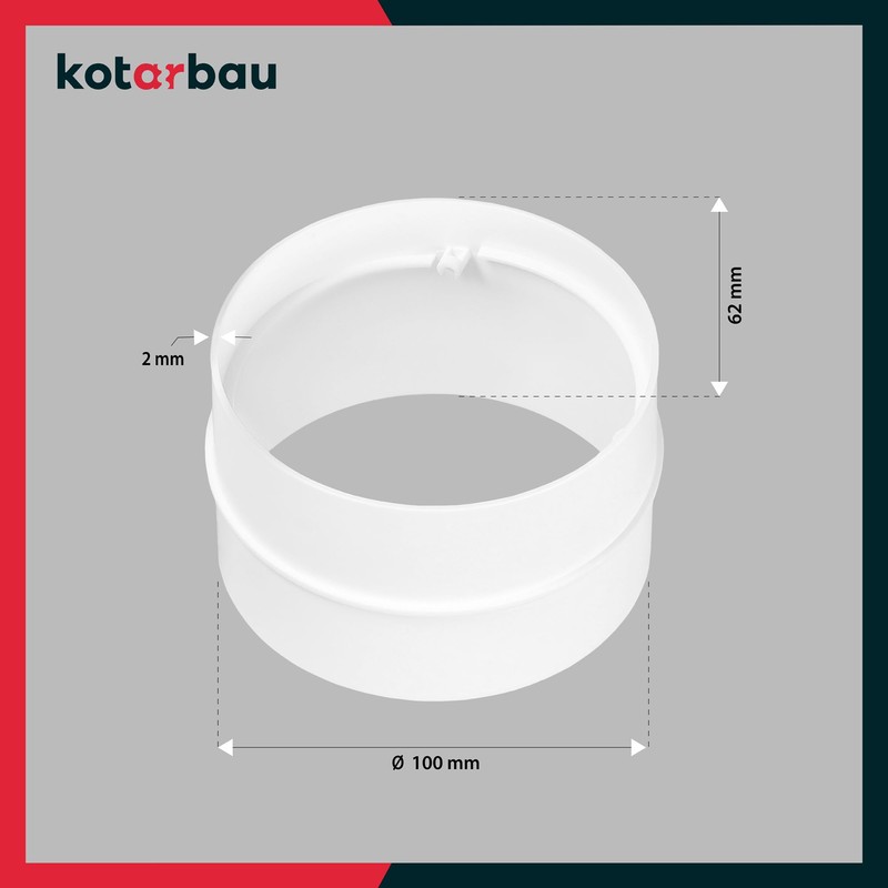 KOTARBAU® Connector for Ventilation Pipe Round Duct Diameter 100 mm