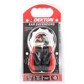 Dekton Ear Defender Earmuffs, Black/Red, 1 Pack/S